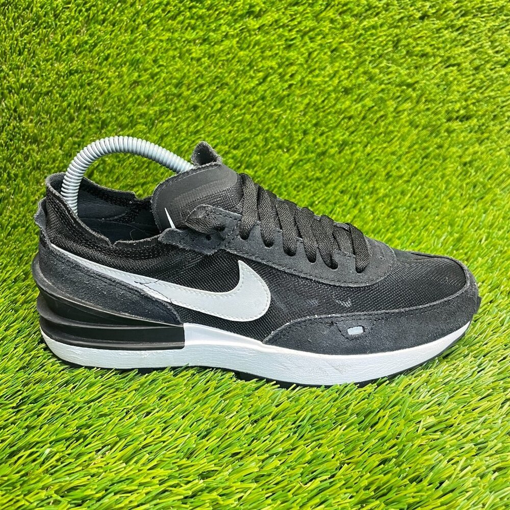 Nike Waffle One Womens Size 7.5 Black White Athletic Running Shoes Sneakers